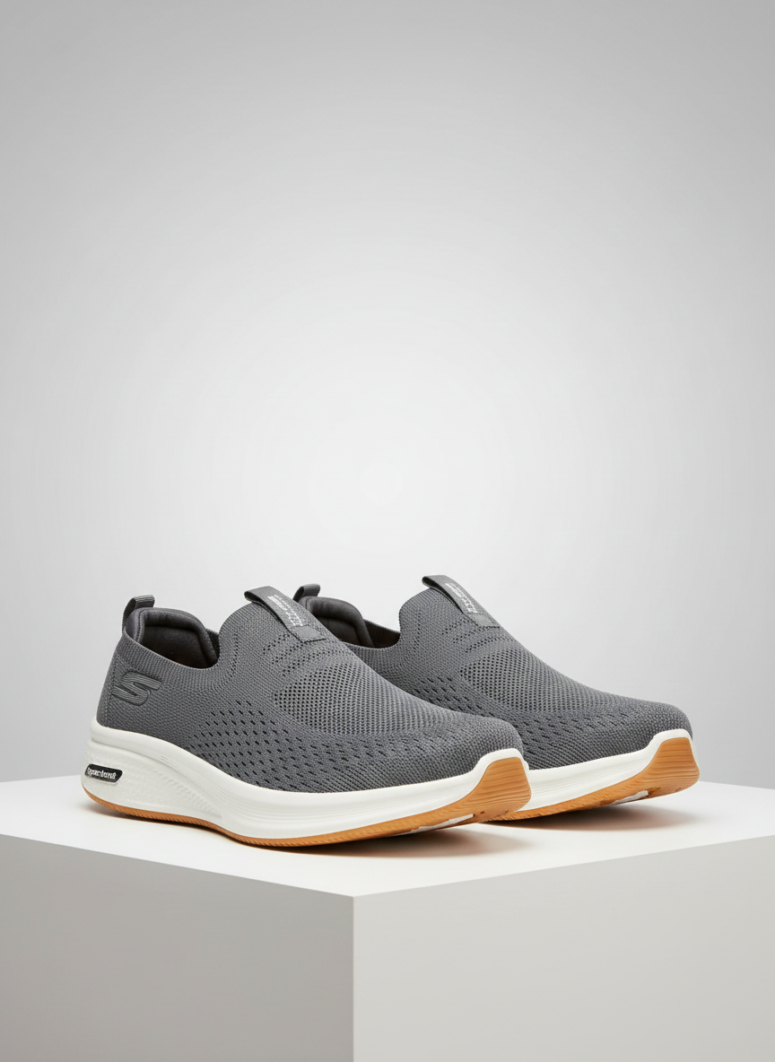 Skechers Hyper Burst Slip-Ons in Grey