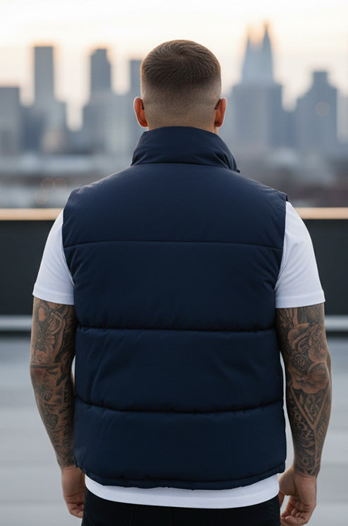 Z-A-R-A Puffer Jacket (Half Sleeves) - Navy Blue