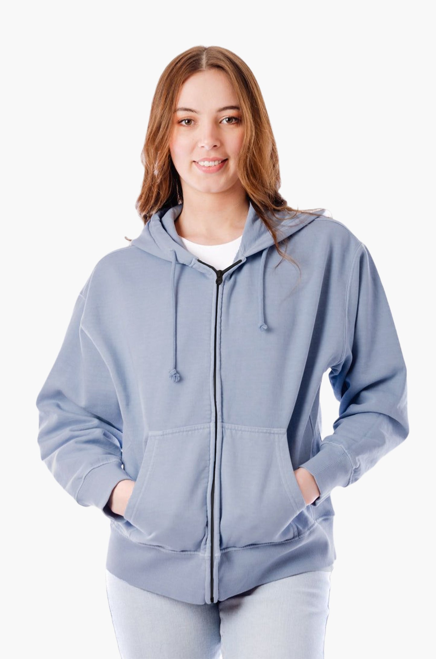 Premium Zipper Hoodie in Gray