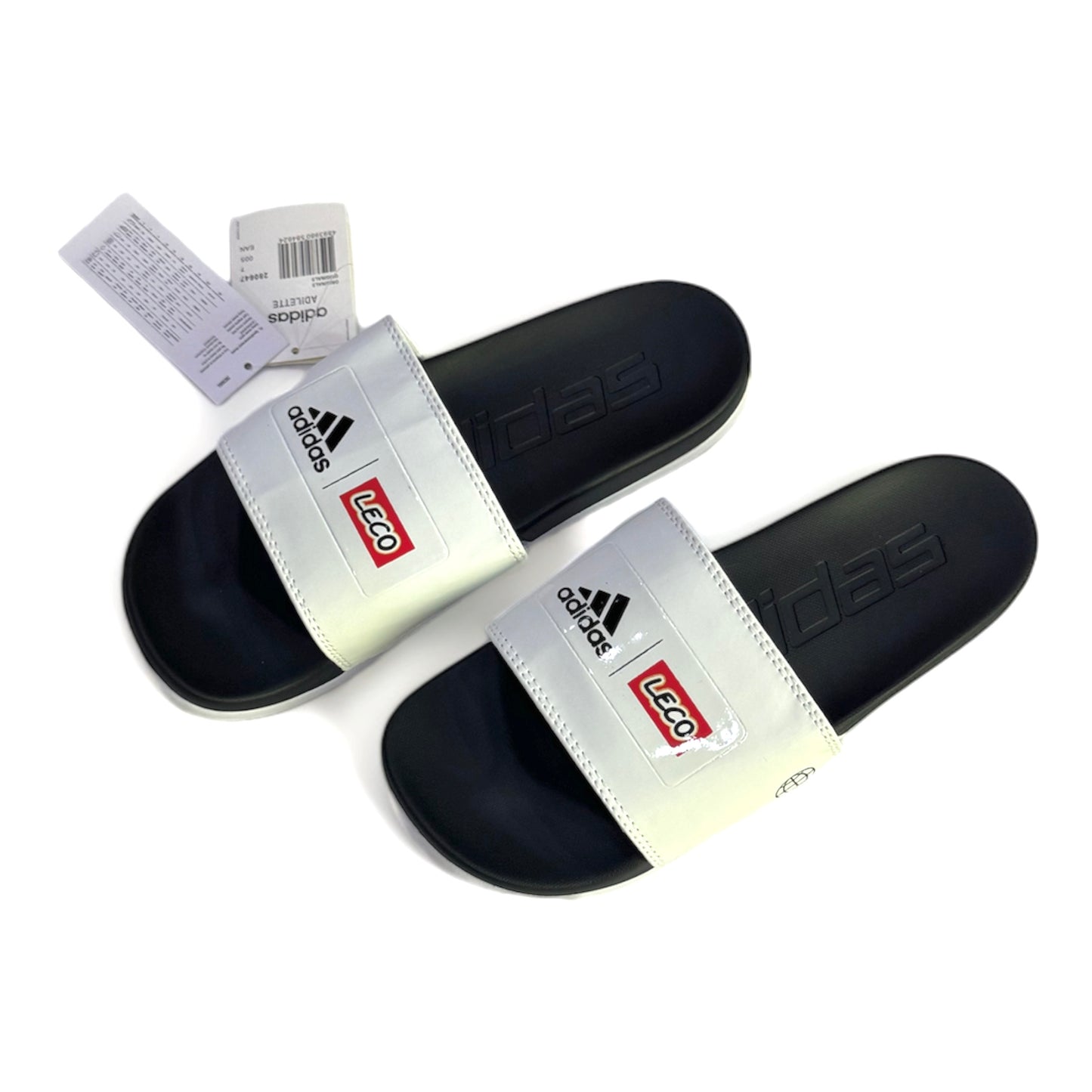 A-D-I-D-A-S Imported Premium Soft White & Black Slides