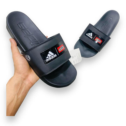 A-D-I-D-A-S Imported Premium Soft Black Slides
