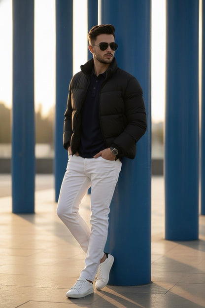 Mens - Puffer Jacket (Full Sleeves) - Black