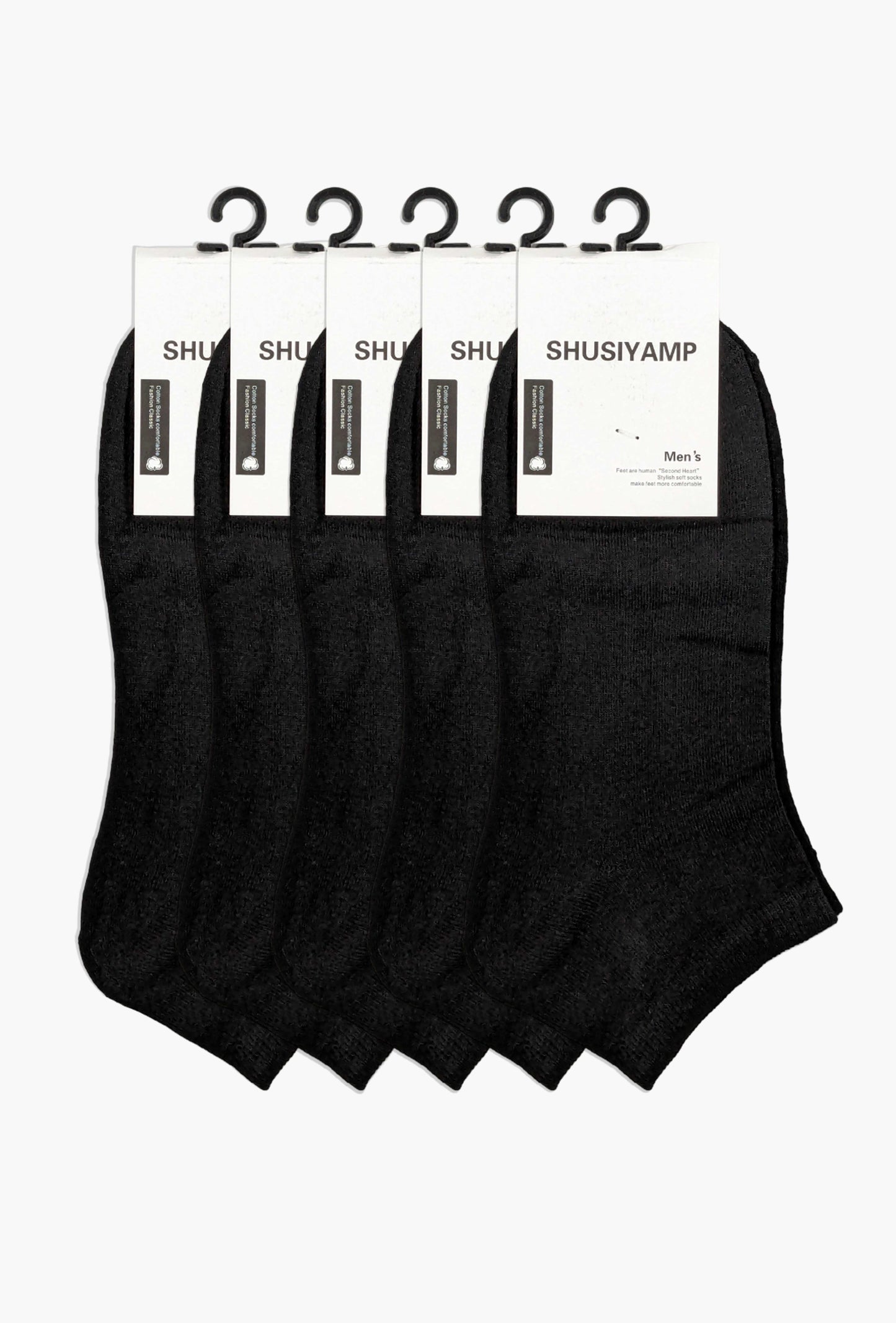 Black Ankle Socks (Pack of 5) - FITSY