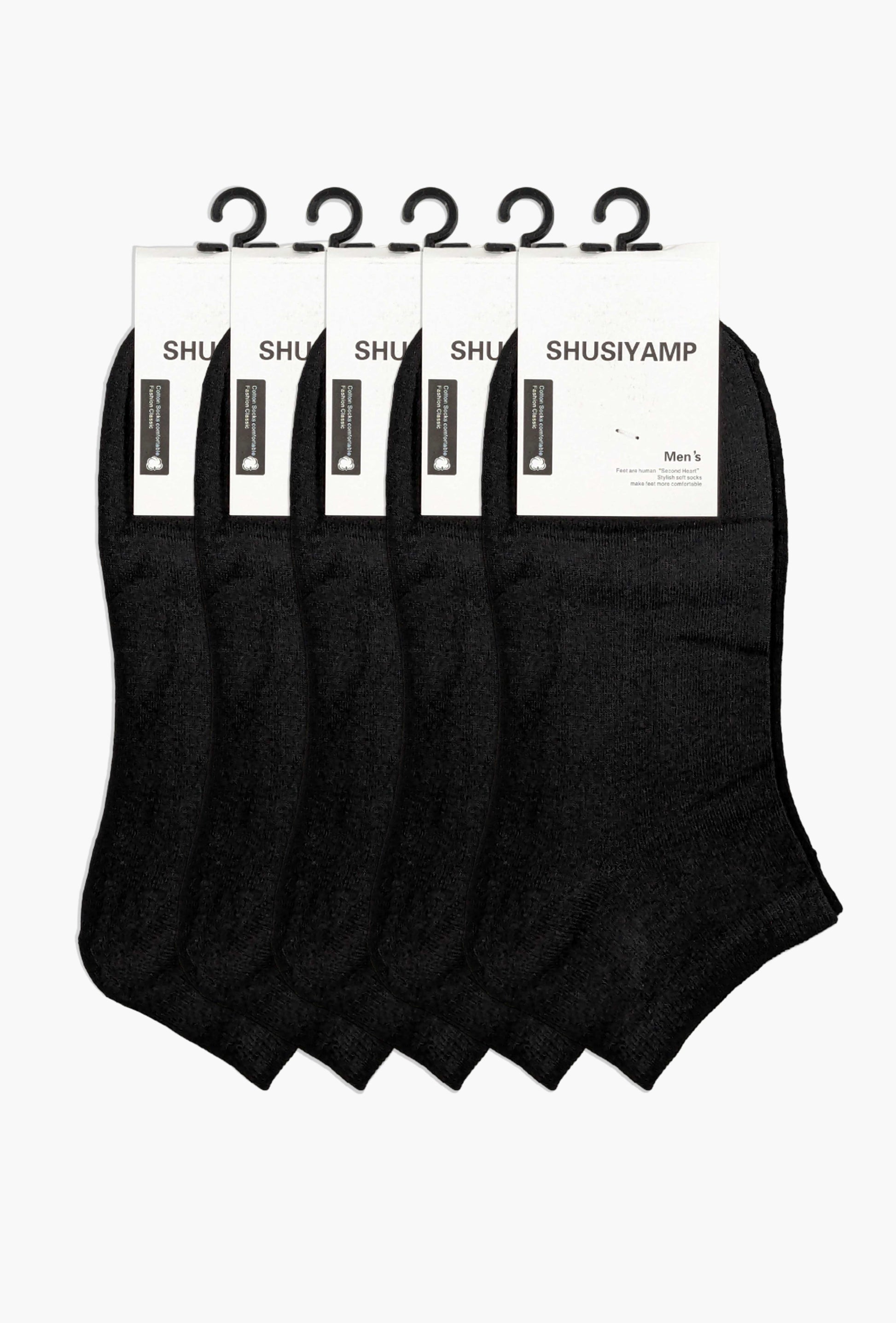Black Ankle Socks (Pack of 5) - FITSY