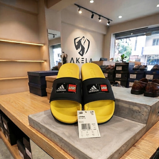 A-D-I-D-A-S 100% Imported Medicated Yellow & Black Slides