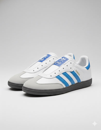 Adi Samba White & Sky Stripes