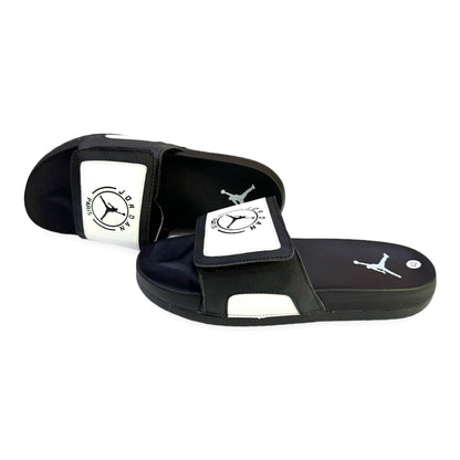 J-O-R-D-A-N Imported Premium Foambed White & Black Slides