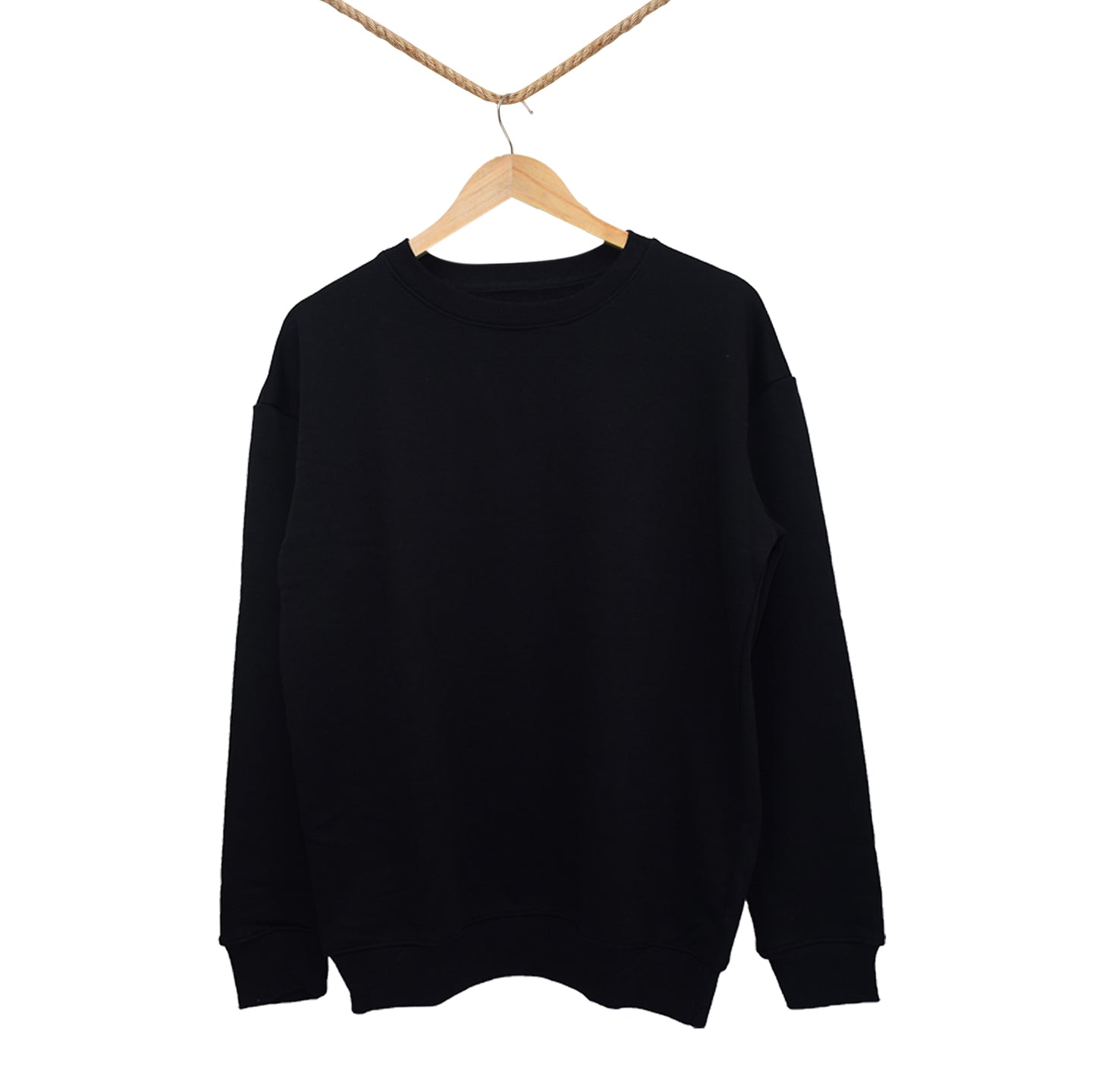 Premium Baggy Drop Shoulder Sweatshirt in Black