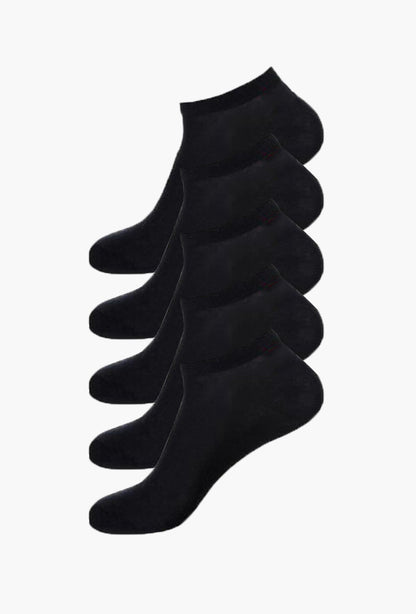 Black Ankle Socks (Pack of 5) - FITSY