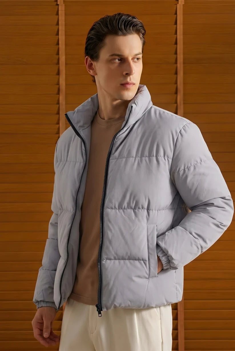 Z-A-R-A Puffer Jacket (Full Sleeves) - Silver