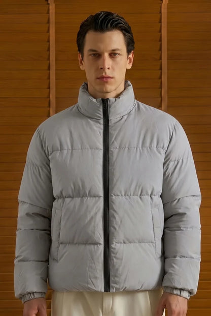 Z-A-R-A Puffer Jacket (Full Sleeves) - Silver