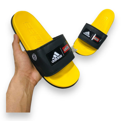 A-D-I-D-A-S Imported Premium Soft Yellow & Black Slides