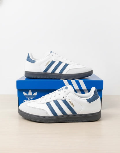 Adi Samba White & Sky Stripes