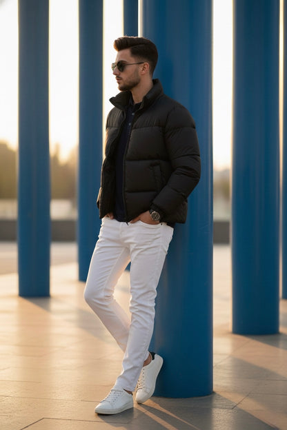 Mens - Puffer Jacket (Full Sleeves) - Black