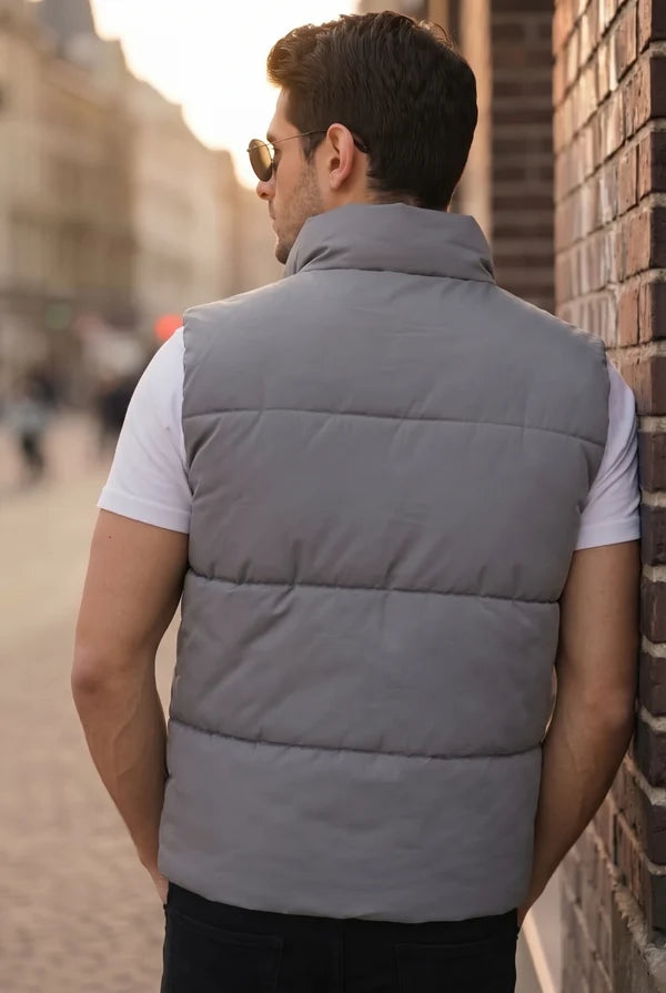 Z-A-R-A Puffer Jacket (Half Sleeves) - Silver