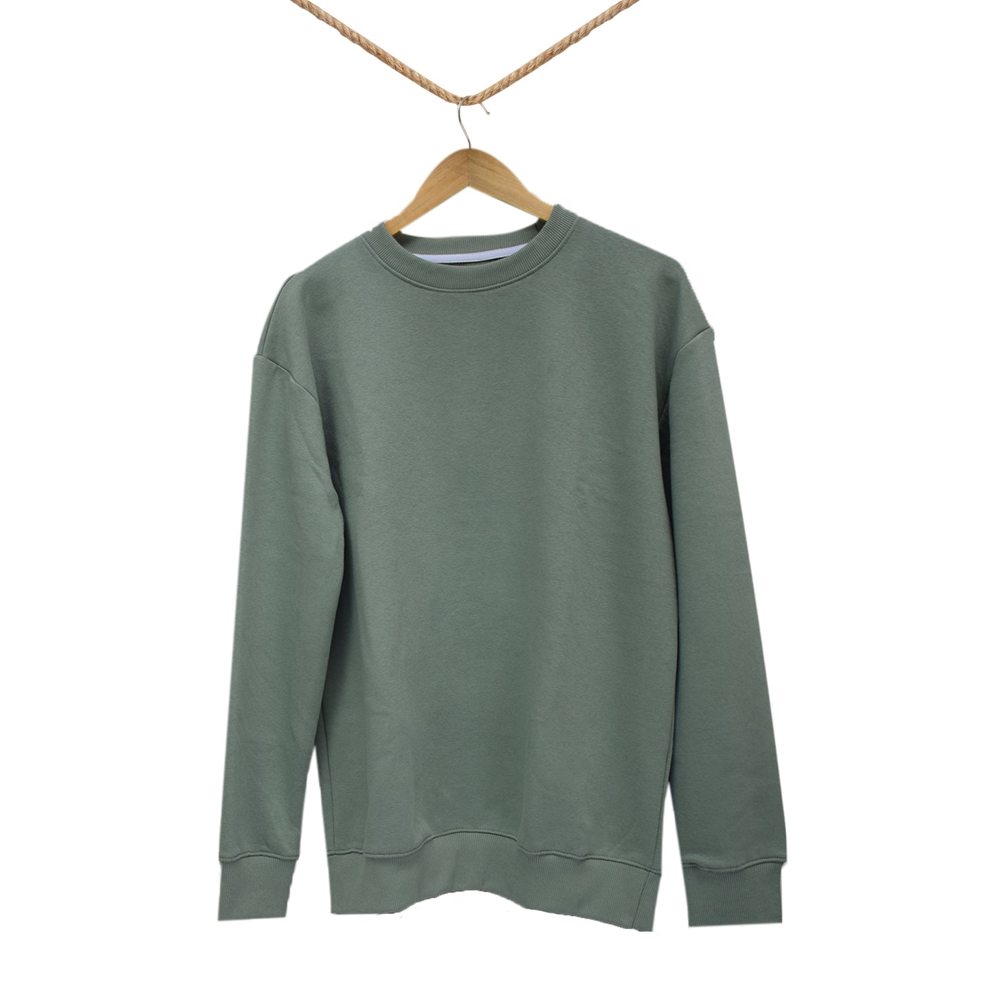 Premium Baggy Drop Shoulder Sweatshirt in Off-White in Light Green