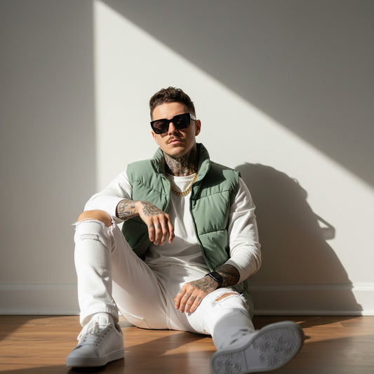 Z-A-R-A Puffer Jacket (Half Sleeves) - Green