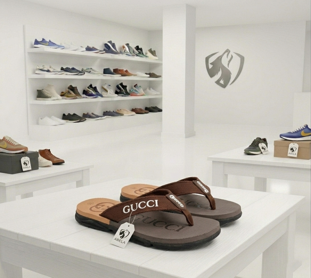 Premium Extra Soft Brown G-U-C-C-I Cross Slipper