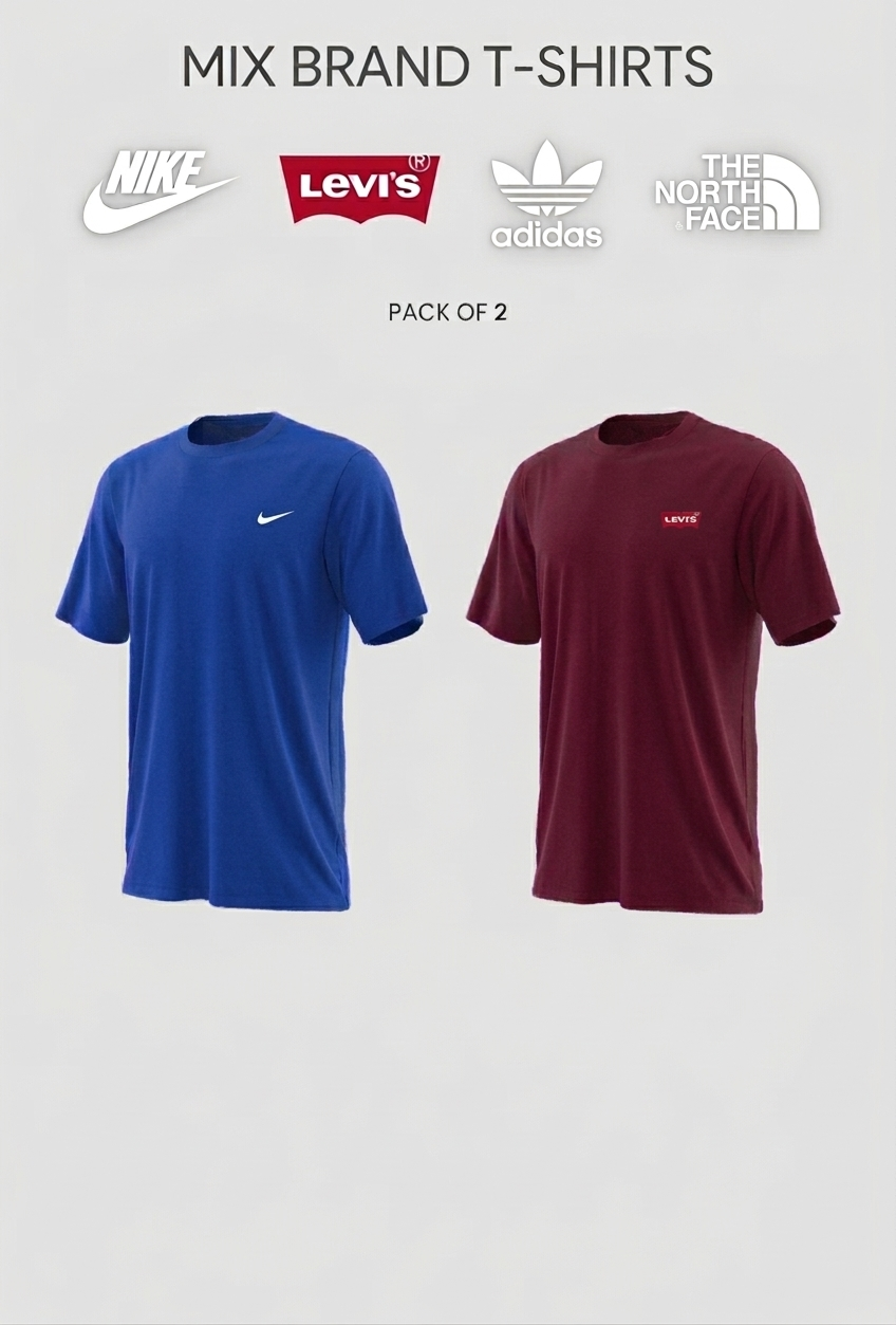 Mix Brand T-Shirt ( Pack of 2 )
