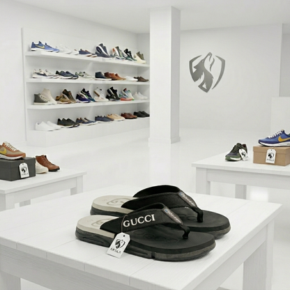 Premium Extra Soft Black G-U-C-C-I Cross Slipper