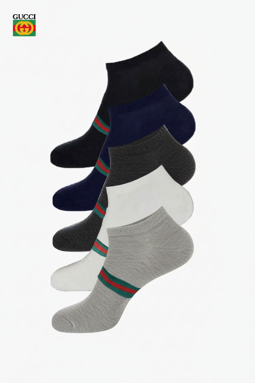 G-U-C-C-I Imported Ankle Socks – Pack of 5 - New