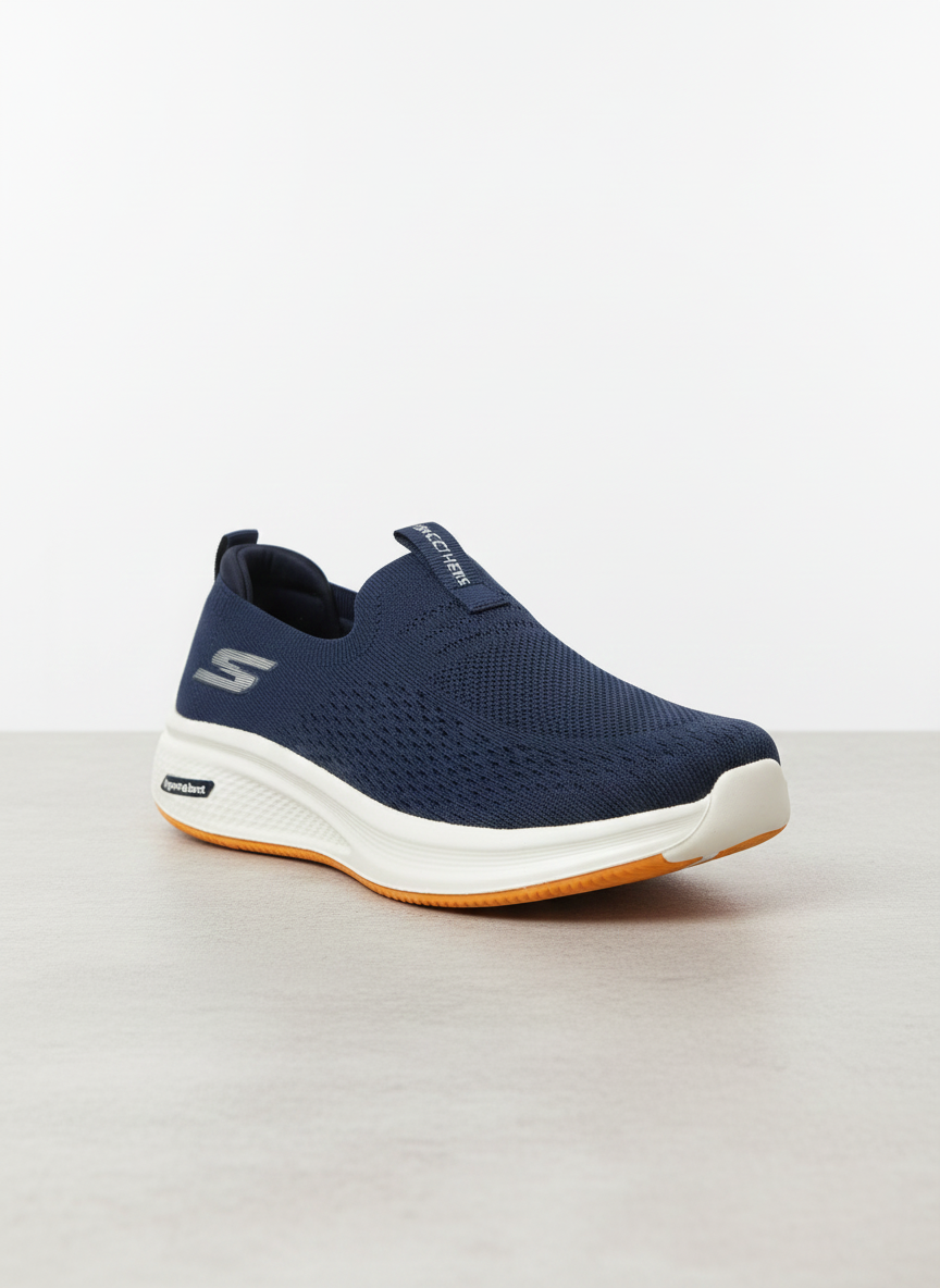 Skechers Hyper Burst Slip-Ons in Navy