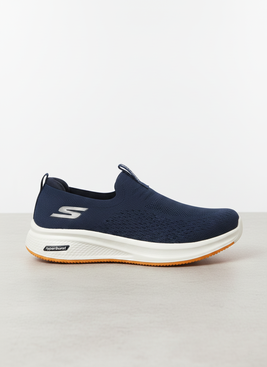 Skechers Hyper Burst Slip-Ons in Navy