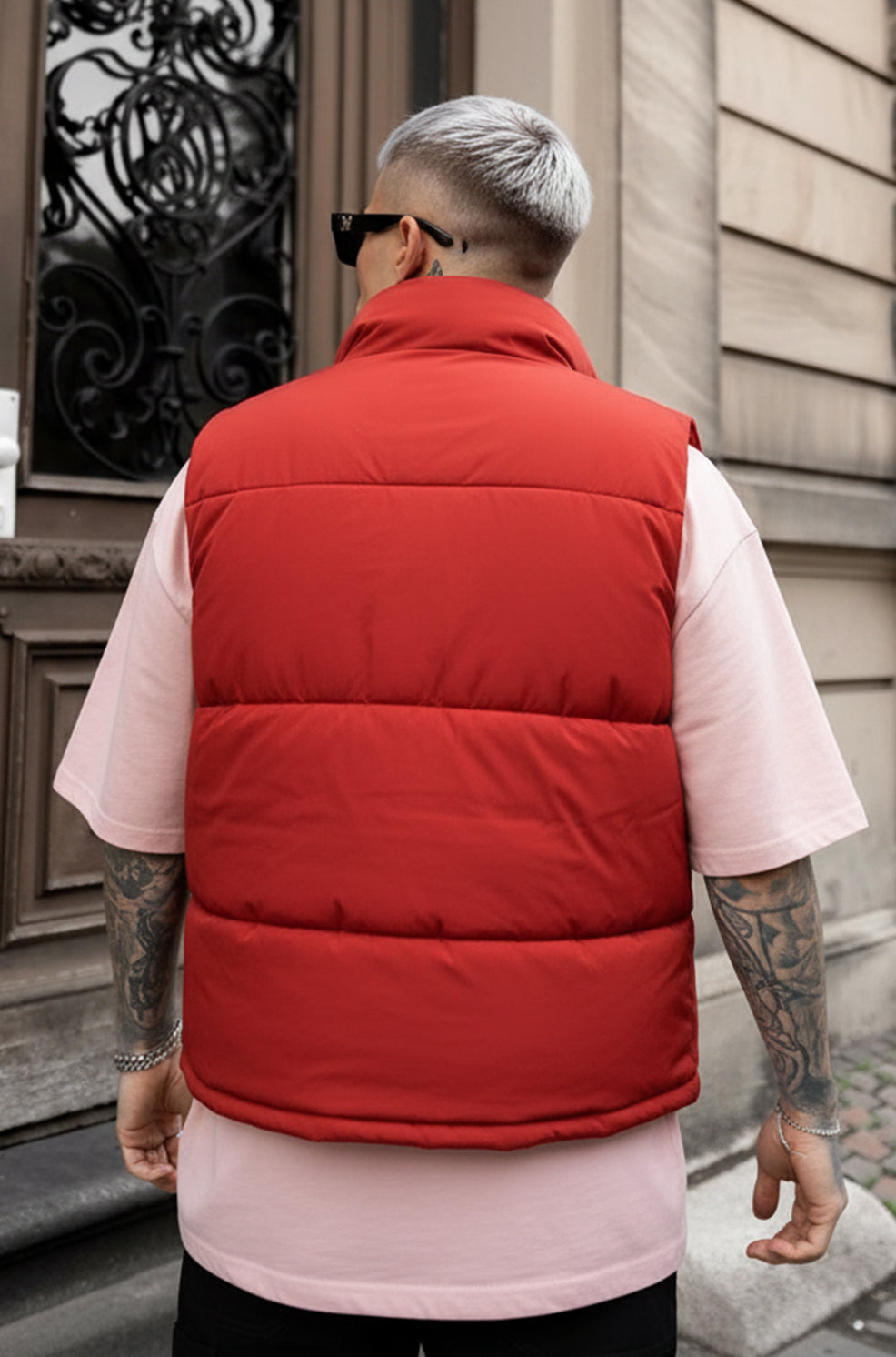 Z-A-R-A Puffer Jacket (Half Sleeves) - Red