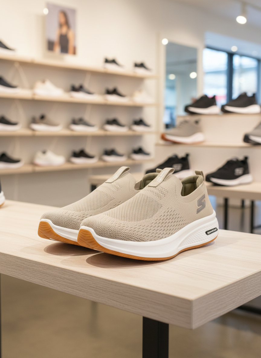 Skechers Hyper Burst Slip-Ons in Skin