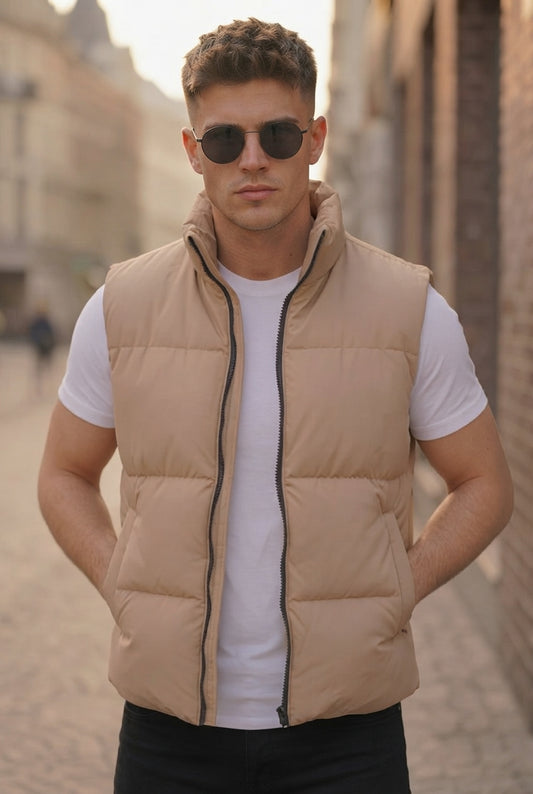 Z-A-R-A Puffer Jacket (Half Sleeves) - Skin