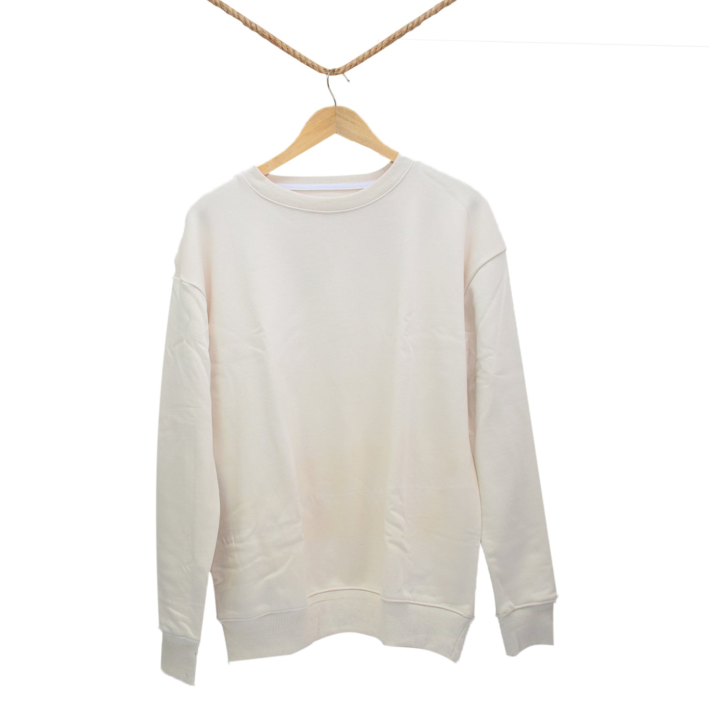 Premium Baggy Drop Shoulder Sweatshirt in Off-White