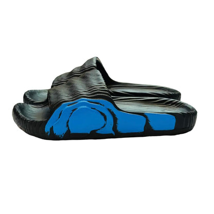 Wooden Texture Black with Blue Sides Slippers