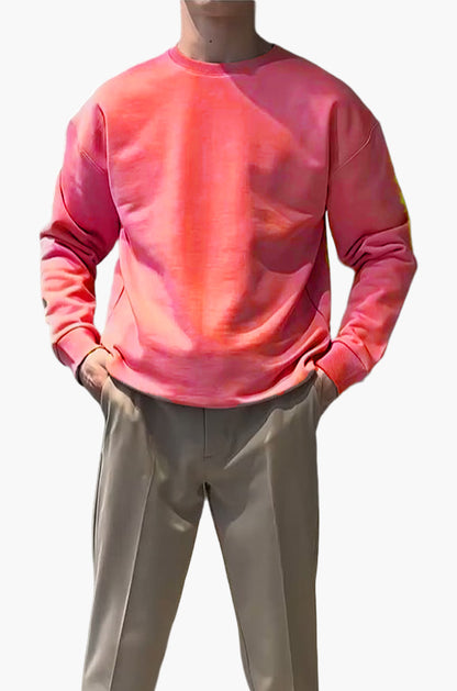 Premium Baggy Drop Shoulder Sweatshirt in Pink