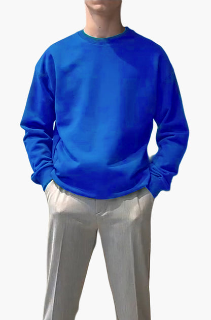 Premium Baggy Drop Shoulder Sweatshirt in Royal Blue