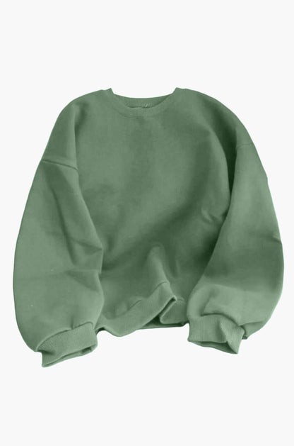 Premium Baggy Drop Shoulder Sweatshirt in Off-White in Light Green