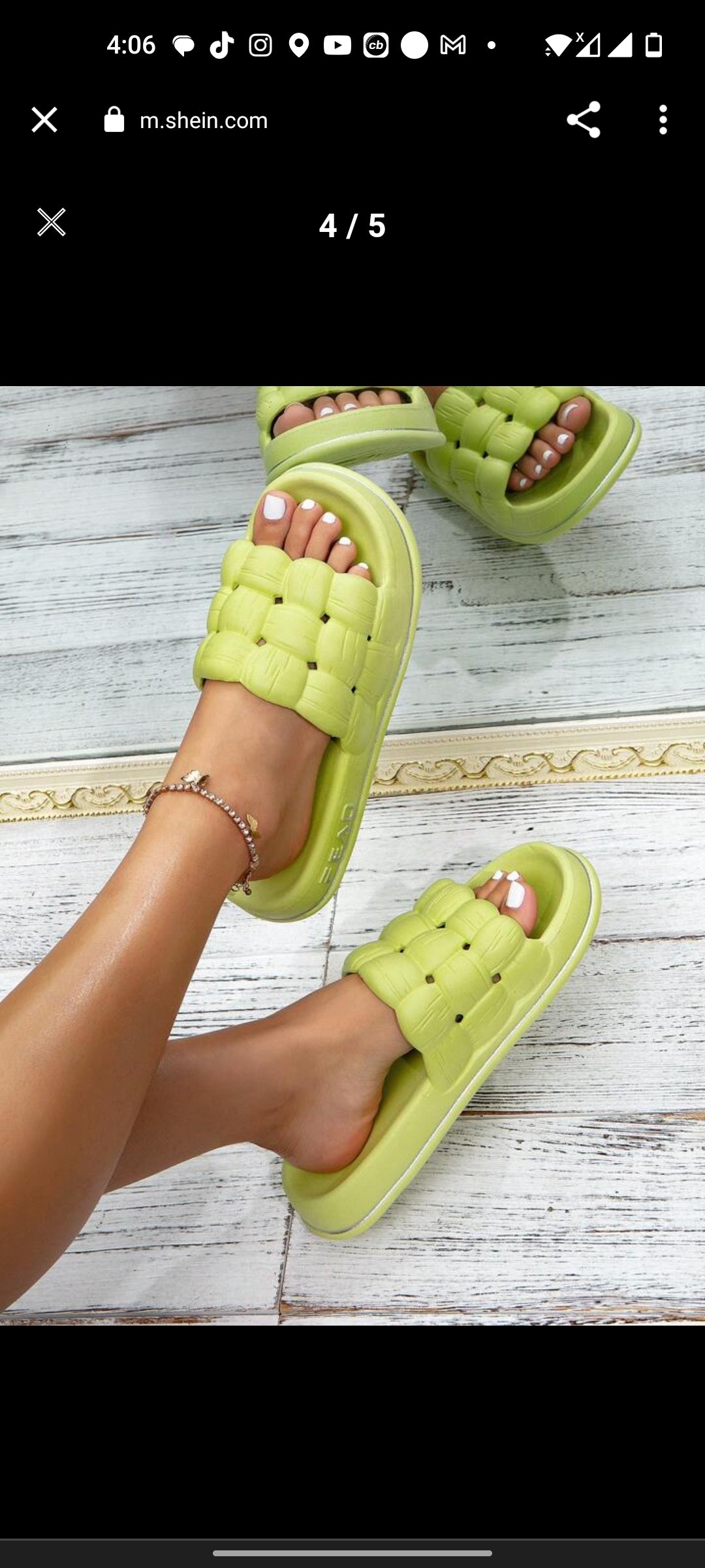 Puffy Soft Sole Slippers - LIGHT GREEN