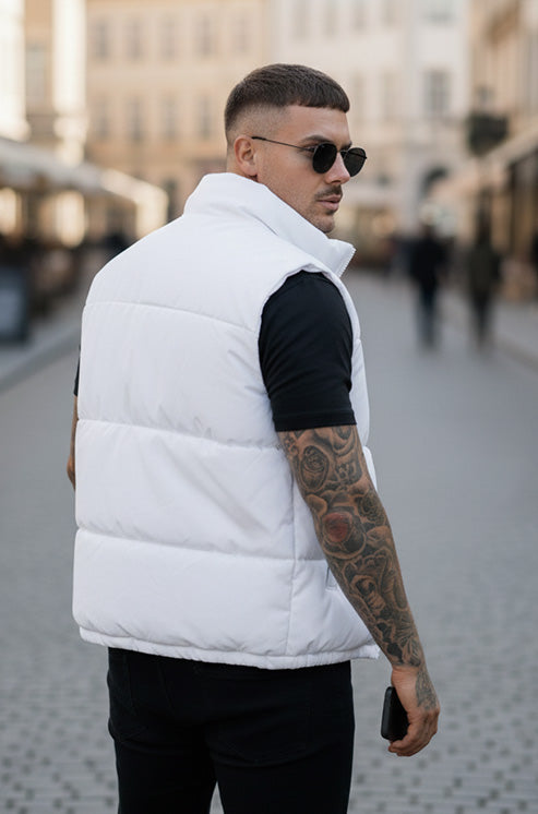 Z-A-R-A Puffer Jacket (Half Sleeves) - White
