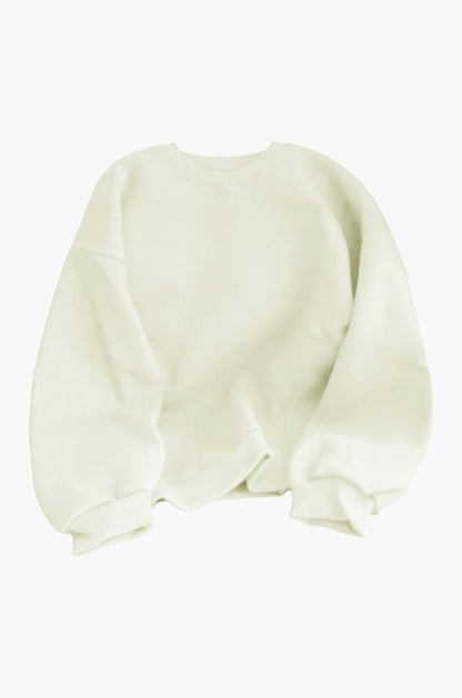 Premium Baggy Drop Shoulder Sweatshirt in Off-White