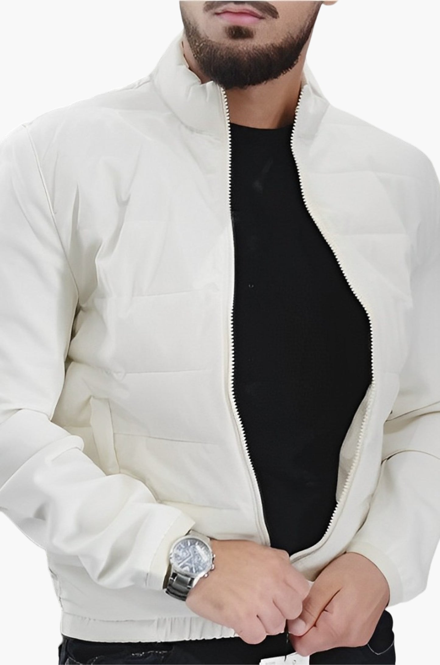 Z-A-R-A Imported Plain White Puffer Jacket