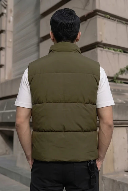 Z-A-R-A Puffer Jacket (Half Sleeves) - Green